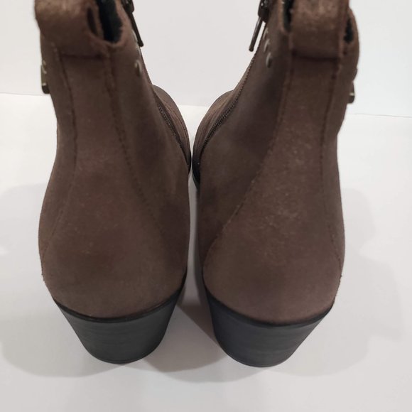 Romika Womens boots metallic brown suede studs size 11 / 42 NEW no box side zip - Picture 3 of 6